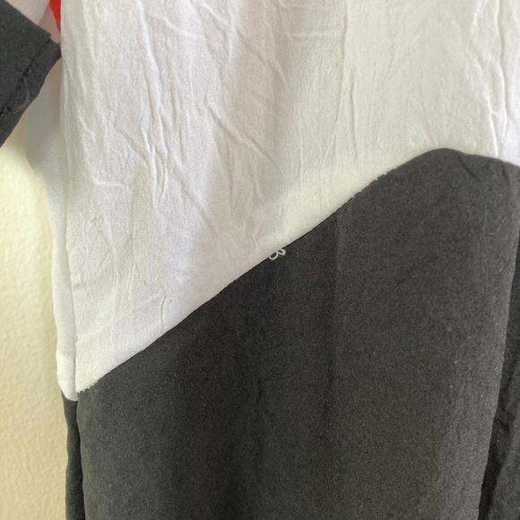 Funky 80s Black and white Polo Style Blouse - Picture 6 of 7